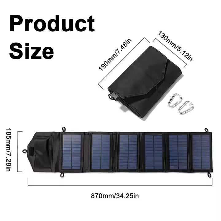 Portable 60W Solar Panel - Monocrystalline Silicon, Foldable, Lightweight