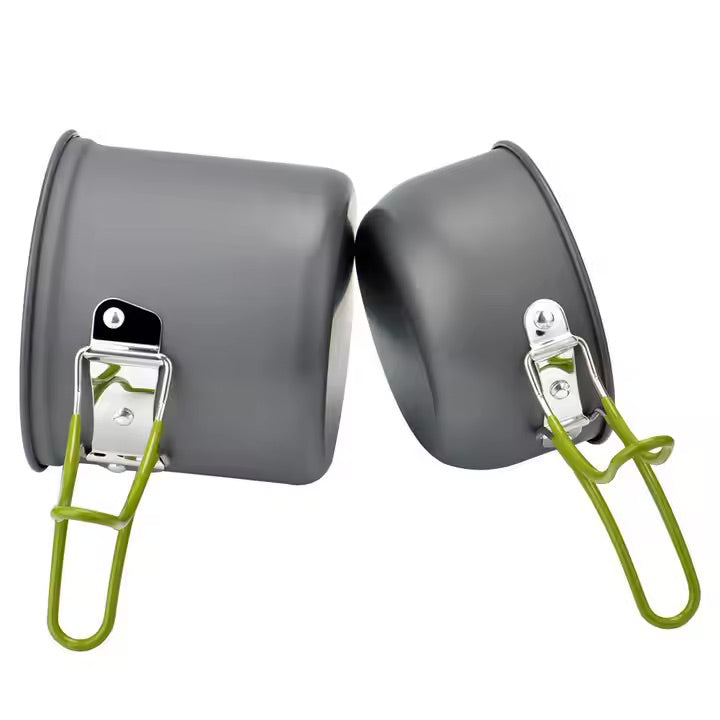 Outdoor Camping Pots and Pans Cookware Set - Durable, Lightweight, Easy clean