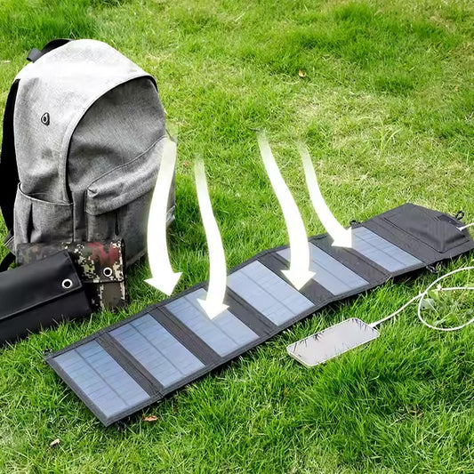 Portable 60W Solar Panel - Monocrystalline Silicon, Foldable, Lightweight