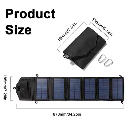 Portable 60W Solar Panel - Monocrystalline Silicon, Foldable, Lightweight
