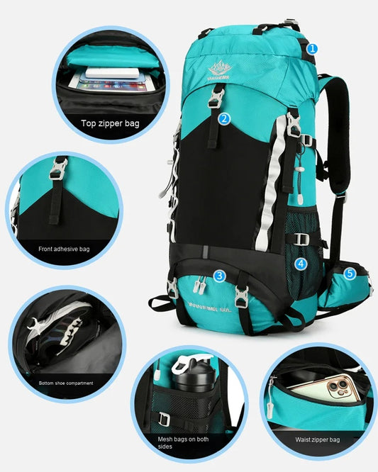 High Quality Backpack - 60L,  Rain Cover, 1.16Kg