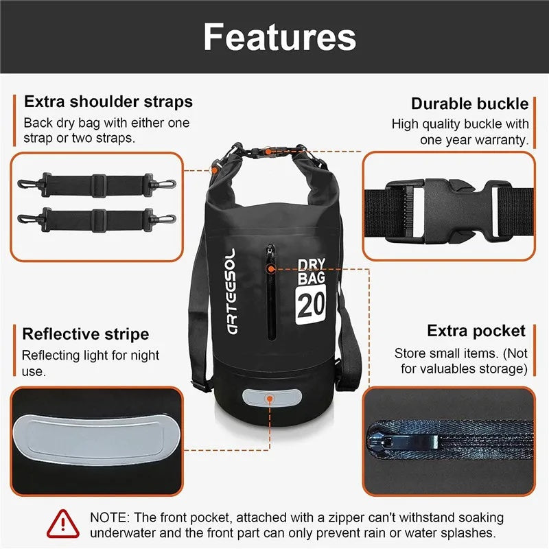 PVC Waterproof Dry Bag - Tarpaulin, Waterproof, Lightweight