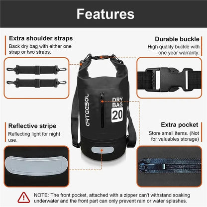 PVC Waterproof Dry Bag - Tarpaulin, Waterproof, Lightweight