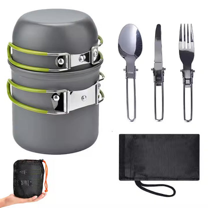 Outdoor Camping Pots and Pans Cookware Set - Durable, Lightweight, Easy clean