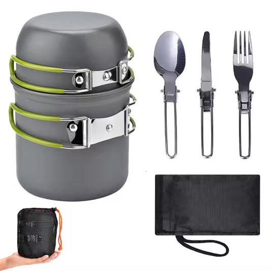 Outdoor Camping Pots and Pans Cookware Set - Durable, Lightweight, Easy clean