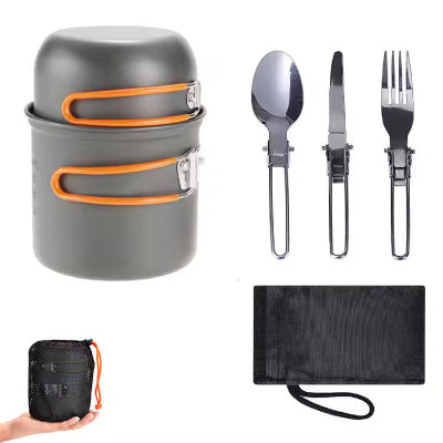 Outdoor Camping Pots and Pans Cookware Set - Durable, Lightweight, Easy clean