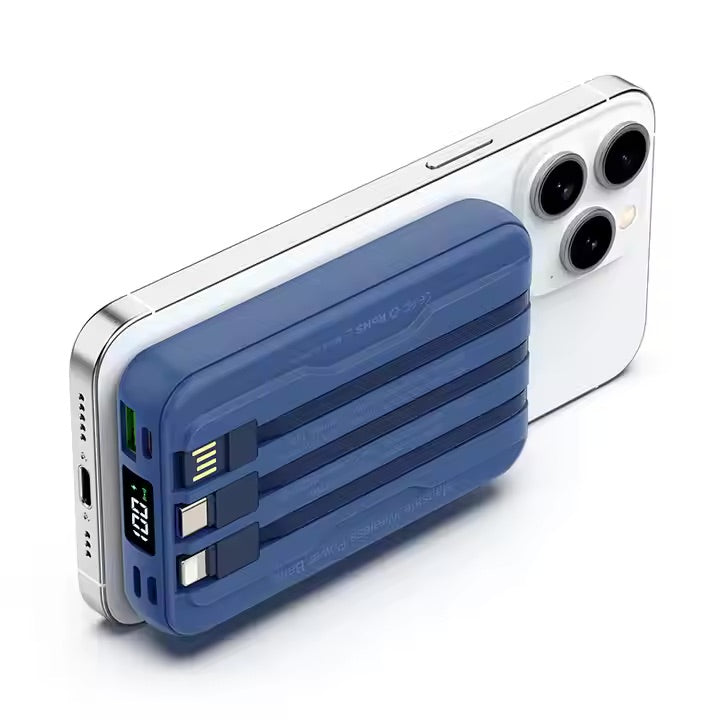Portable and magnetic power bank - 10,000mAh, 22.5W Fast Charging, Power display