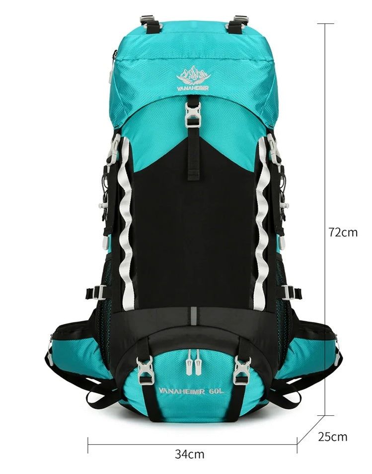 High Quality Backpack - 60L,  Rain Cover, 1.16Kg